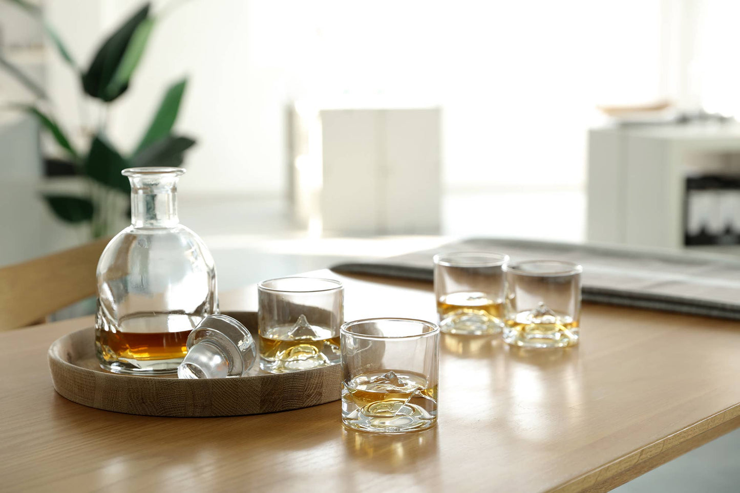 The Peaks - 5-Piece Crystal Whiskey Glass & Decanter Set