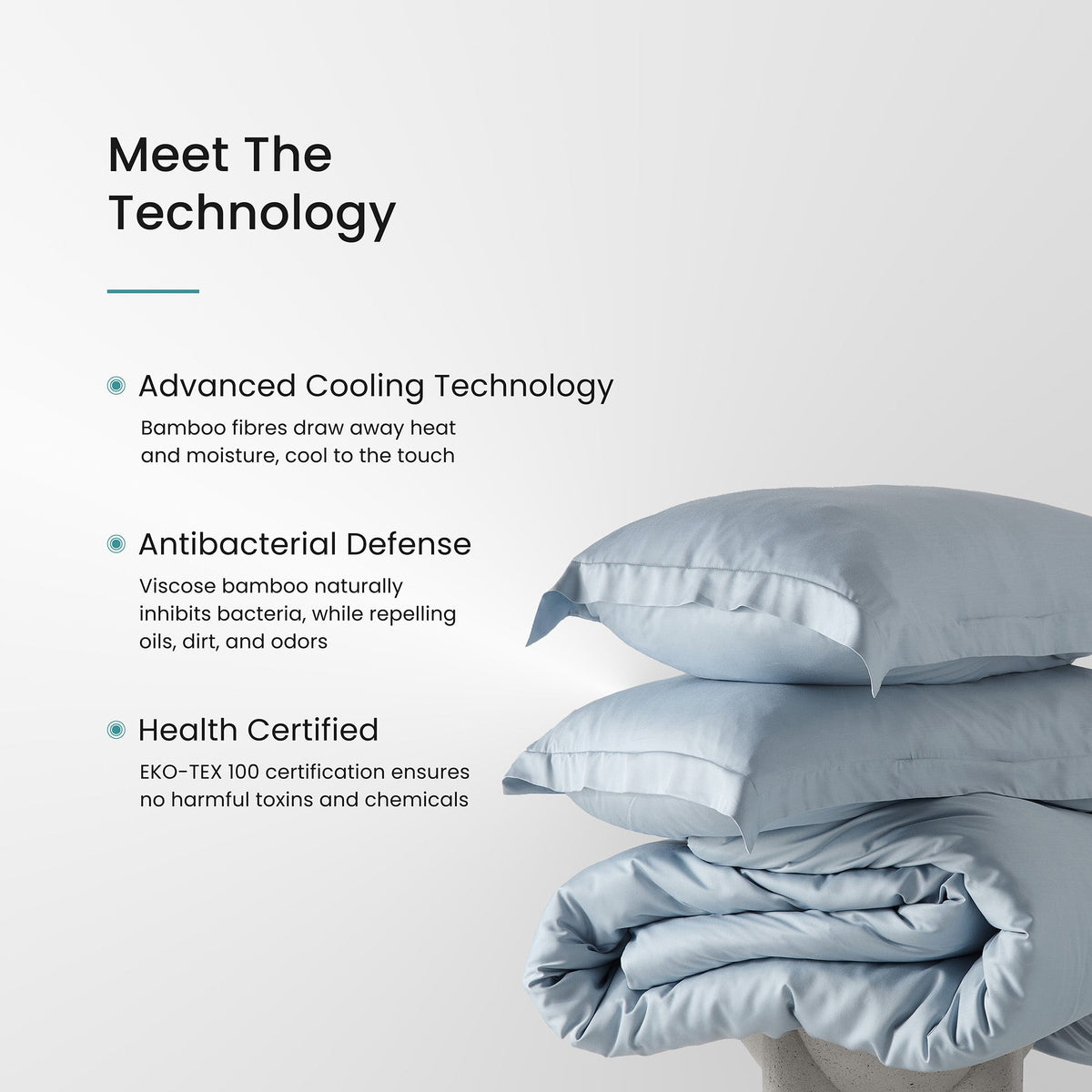 Iced Cooling Bamboo Duvet Cover Set