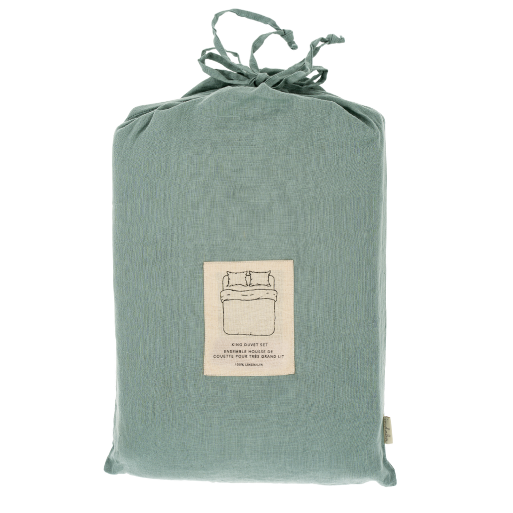 Reverie Linen King Duvet Set Mist