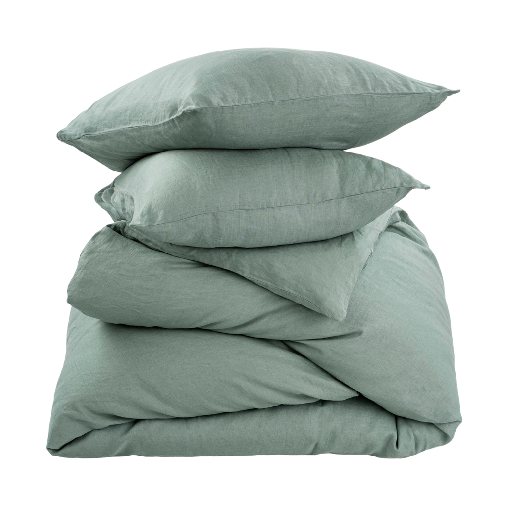 Reverie Linen King Duvet Set Mist