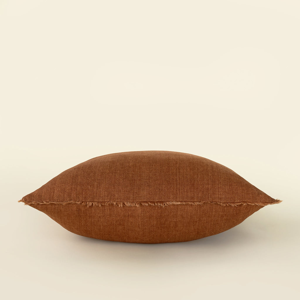 24x24 Lina Linen Pillow Burnt Umber