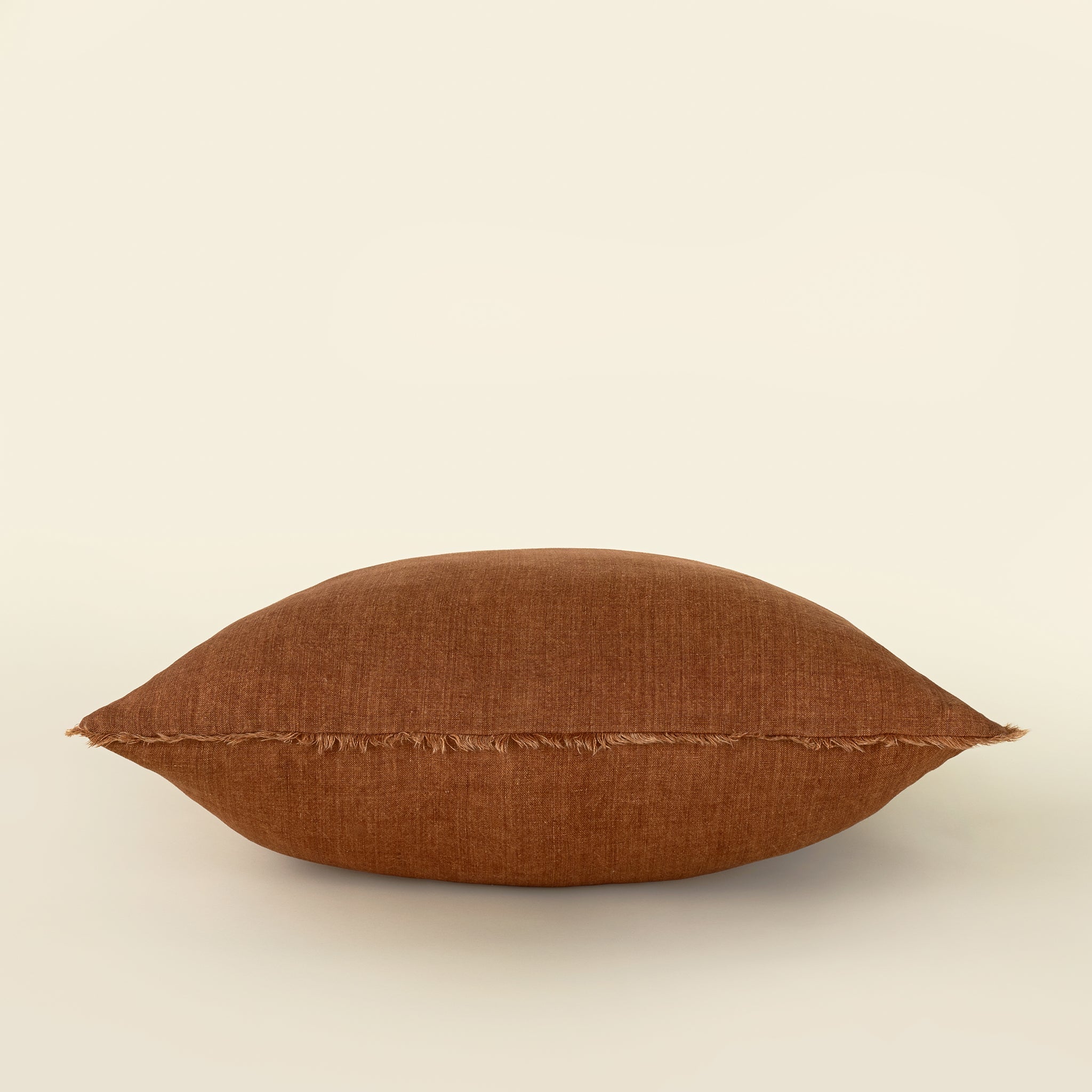 24x24 Lina Linen Pillow Burnt Umber