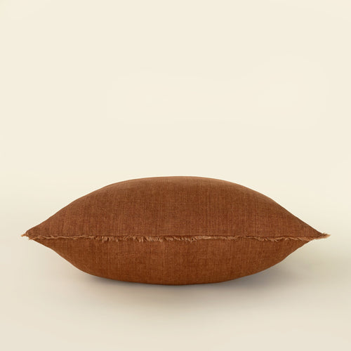 24x24 Lina Linen Pillow Burnt Umber