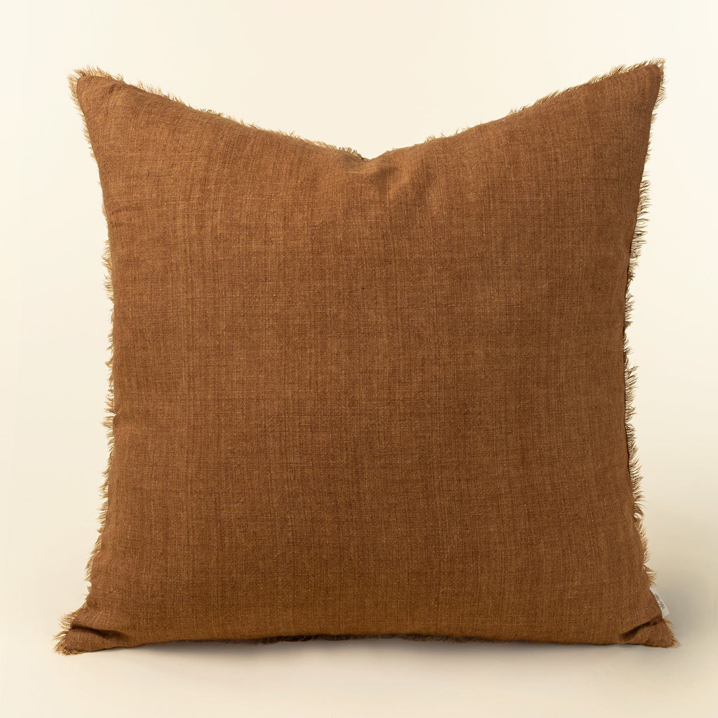 24x24 Lina Linen Pillow Burnt Umber