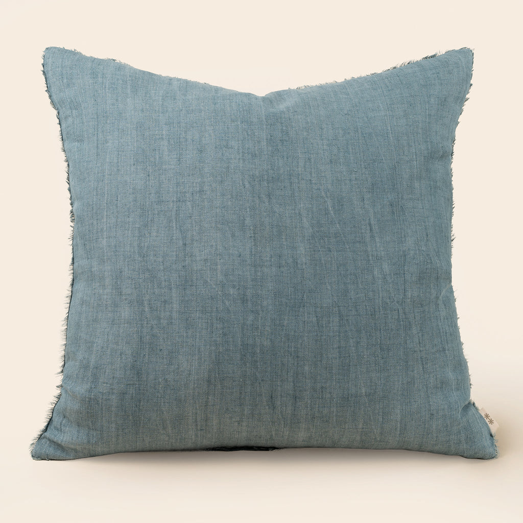 24x24 Lina Linen Pillow Arctic Blue