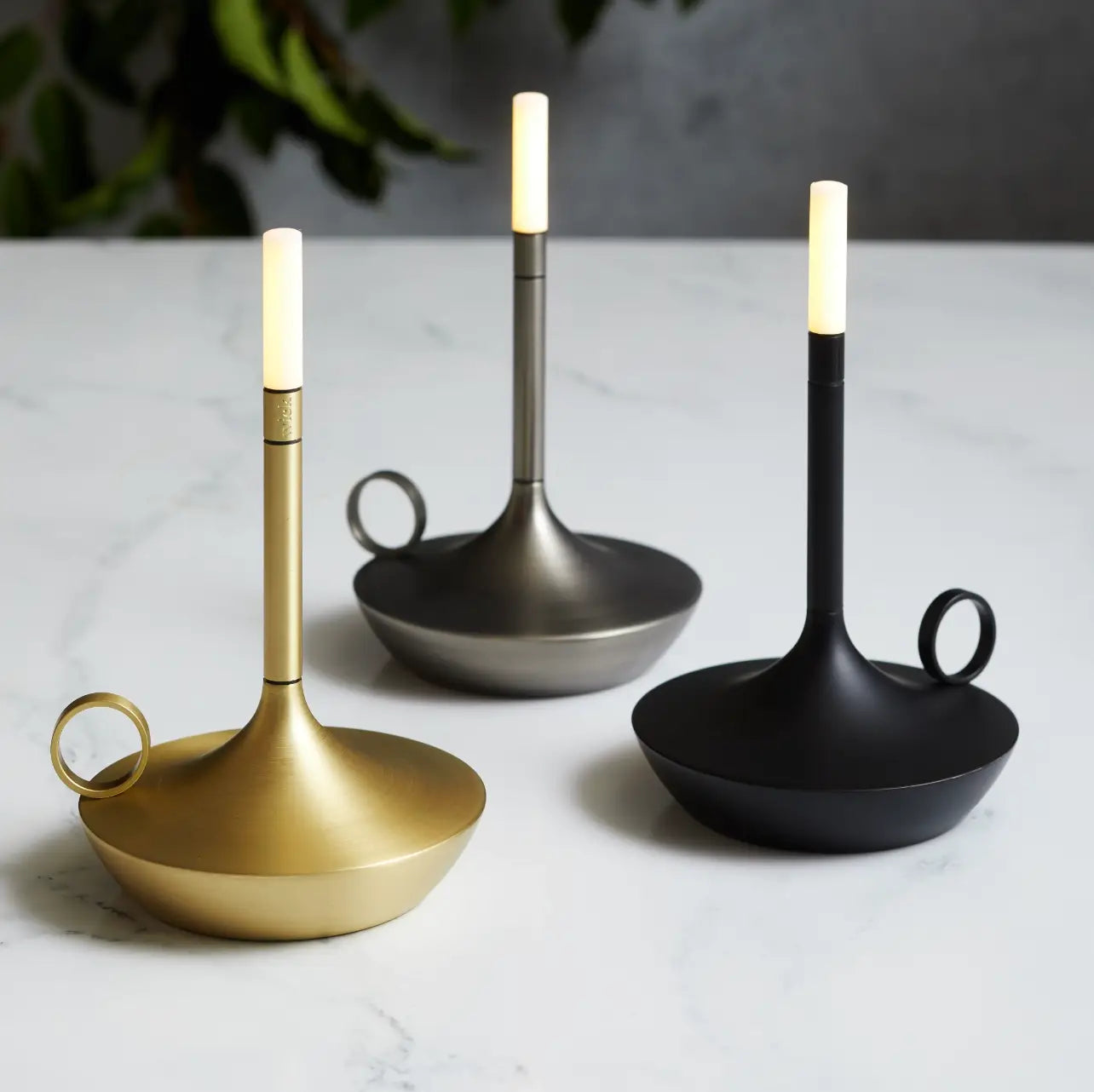GRAYPANTS Wick Portable Rechargeable Candle Lamp w/Gift Pack: Sage Green / Short