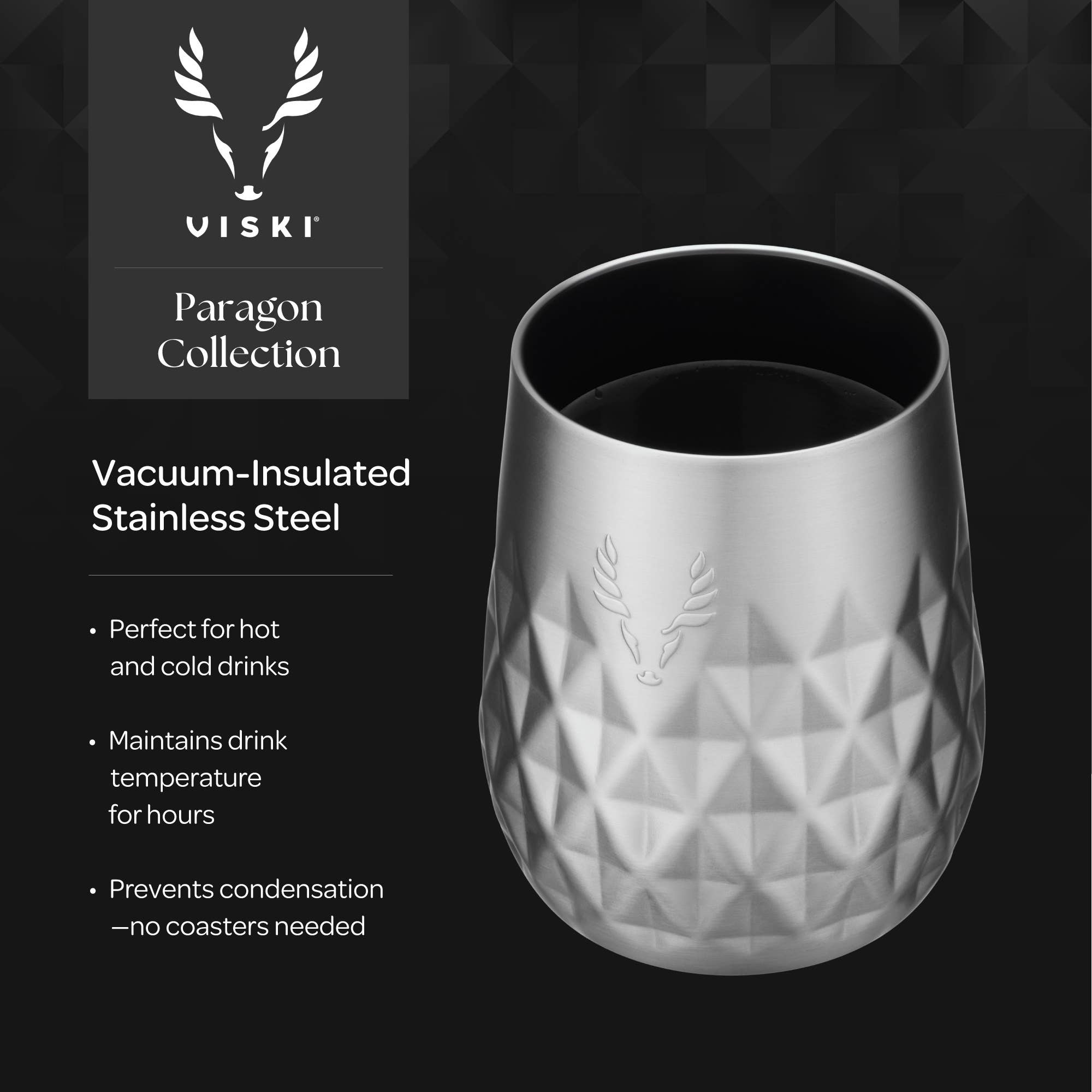 Paragon Ceramic Coated Wine Tumbler w/ Lid - Obsidian