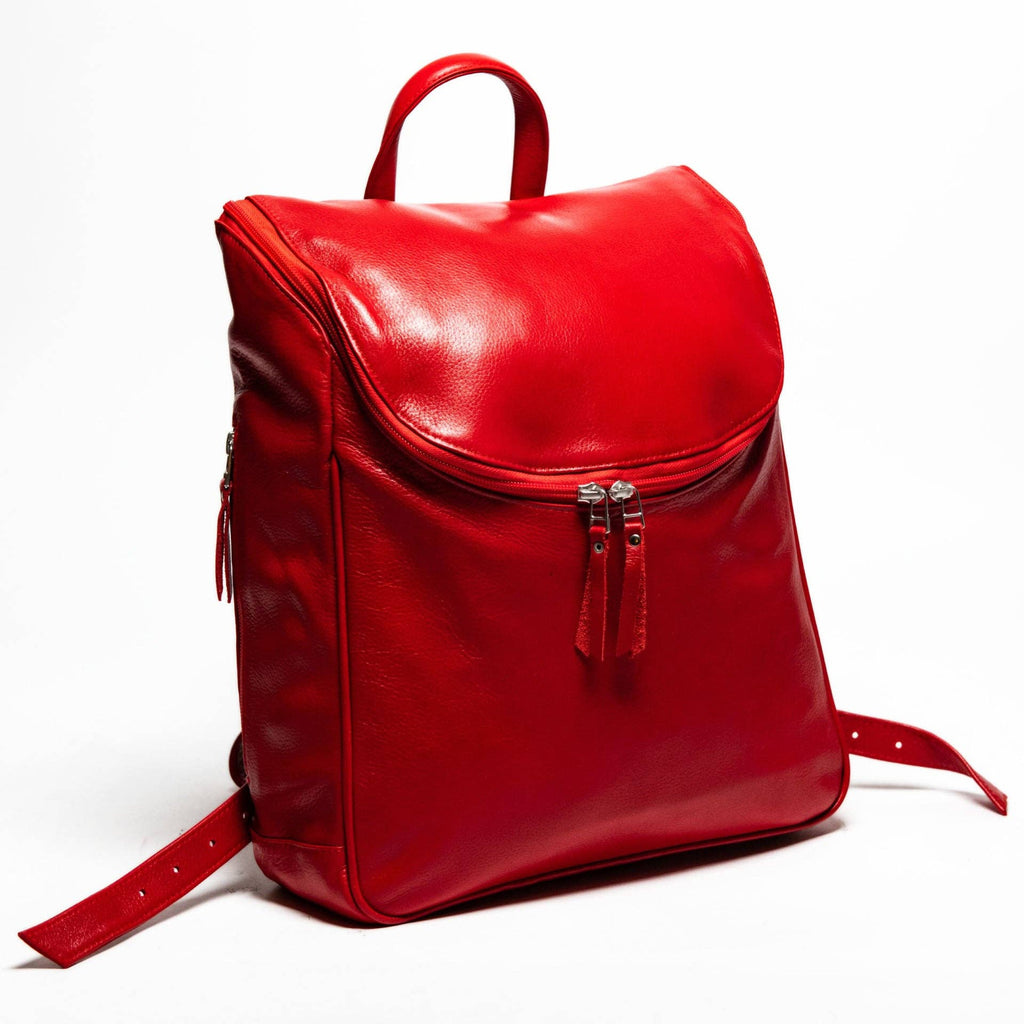Student Leather Backpack: Black