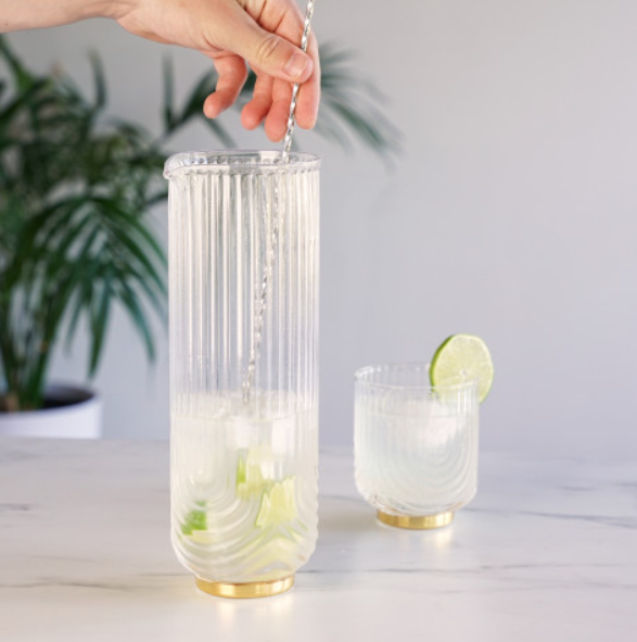 Deco Gatsby Gold-Plated Glass Mixing Glass