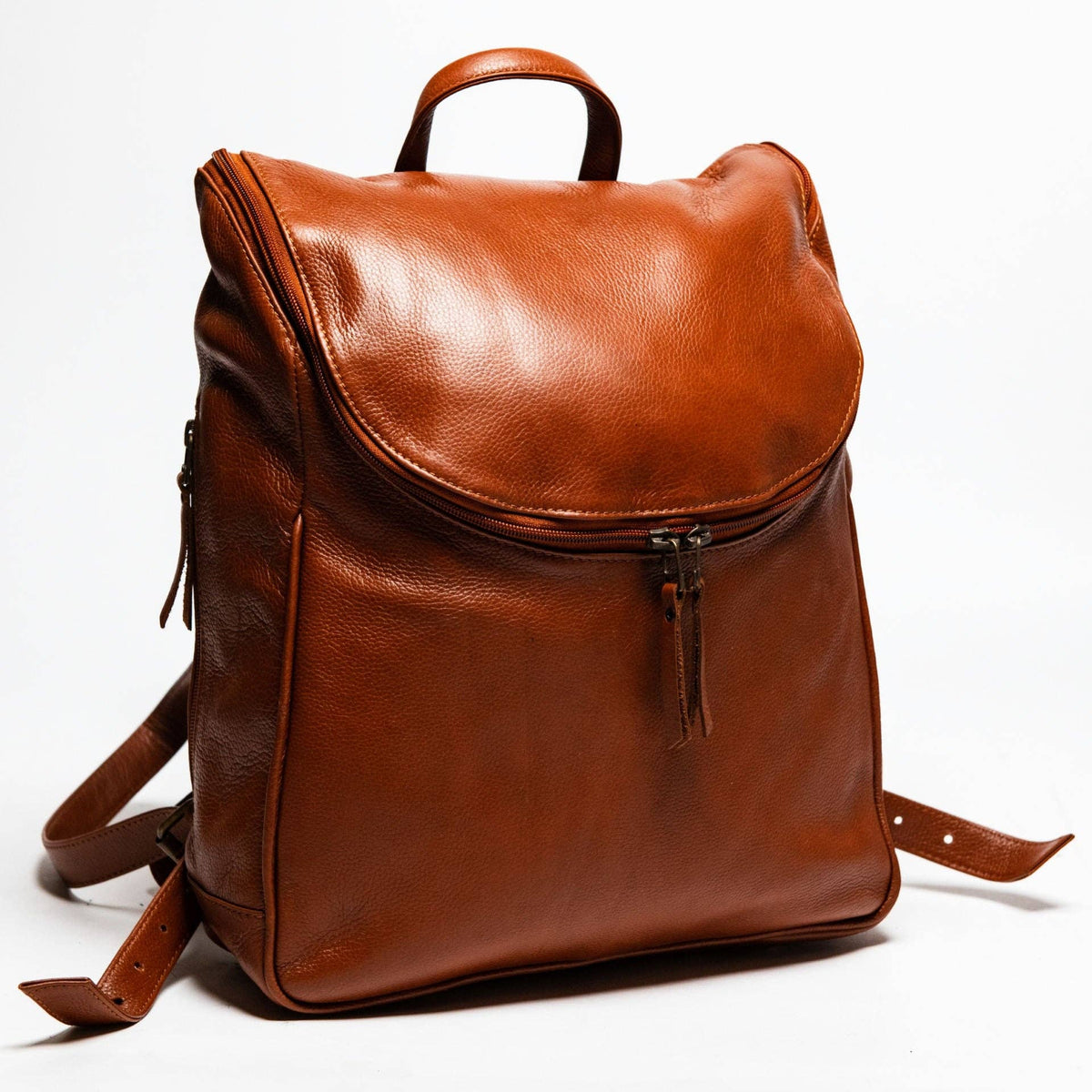 Student Leather Backpack: Black