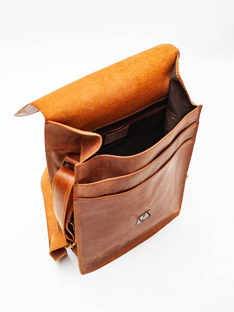 Montreal Leather Satchel - Saddle Brown: Small