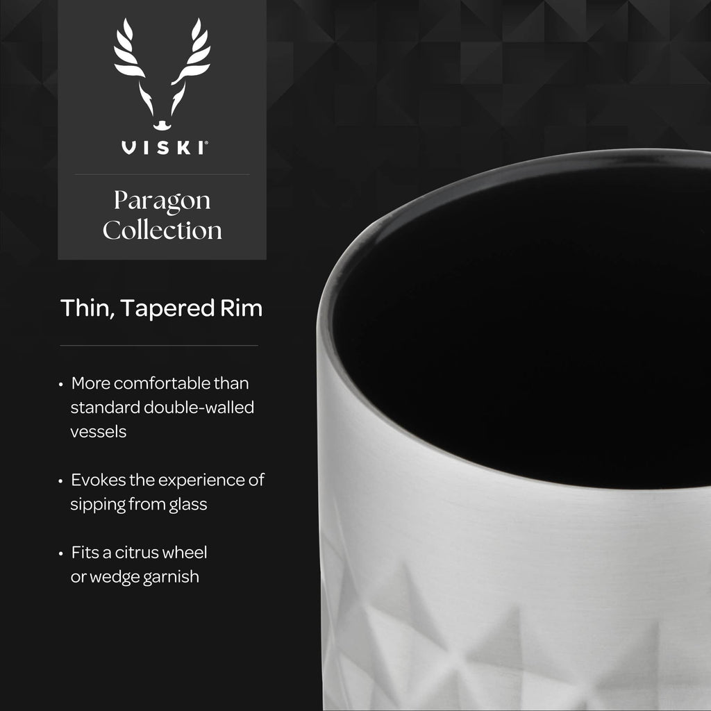 Paragon Stainless Steel Highball Tumbler w/ Lid - Obsidian