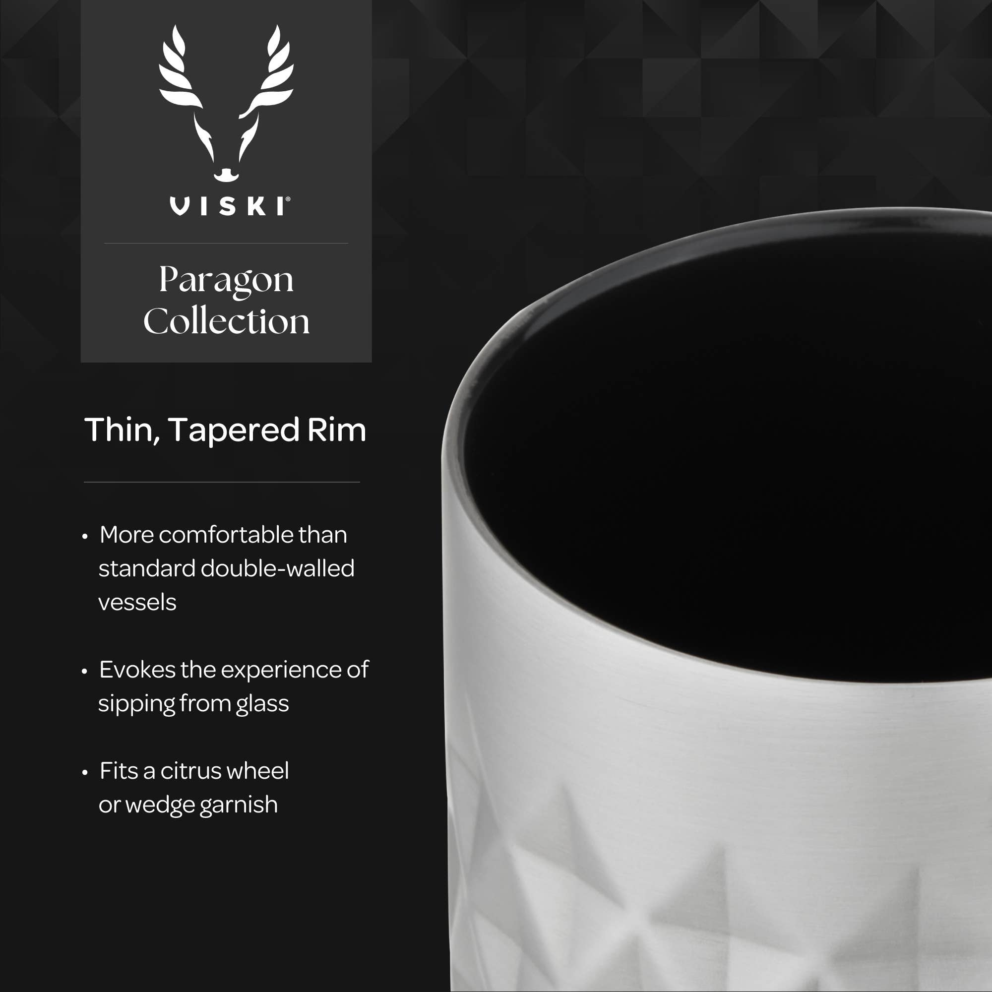 Paragon Stainless Steel Highball Tumbler w/ Lid - Obsidian