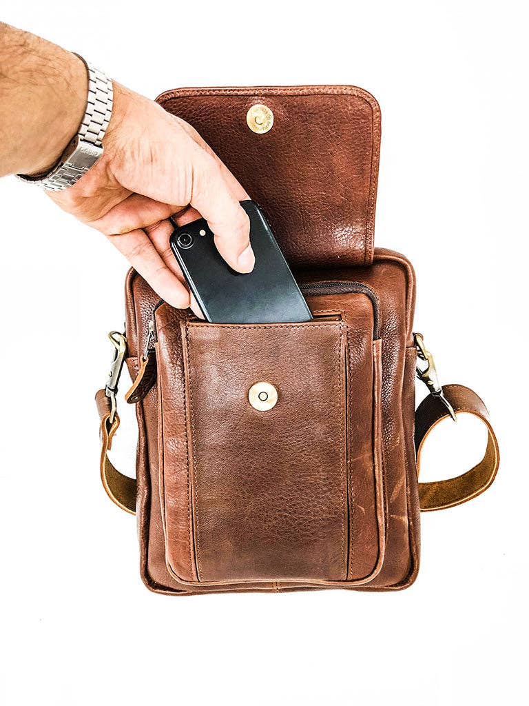 Travel Leather Satchel - Brown