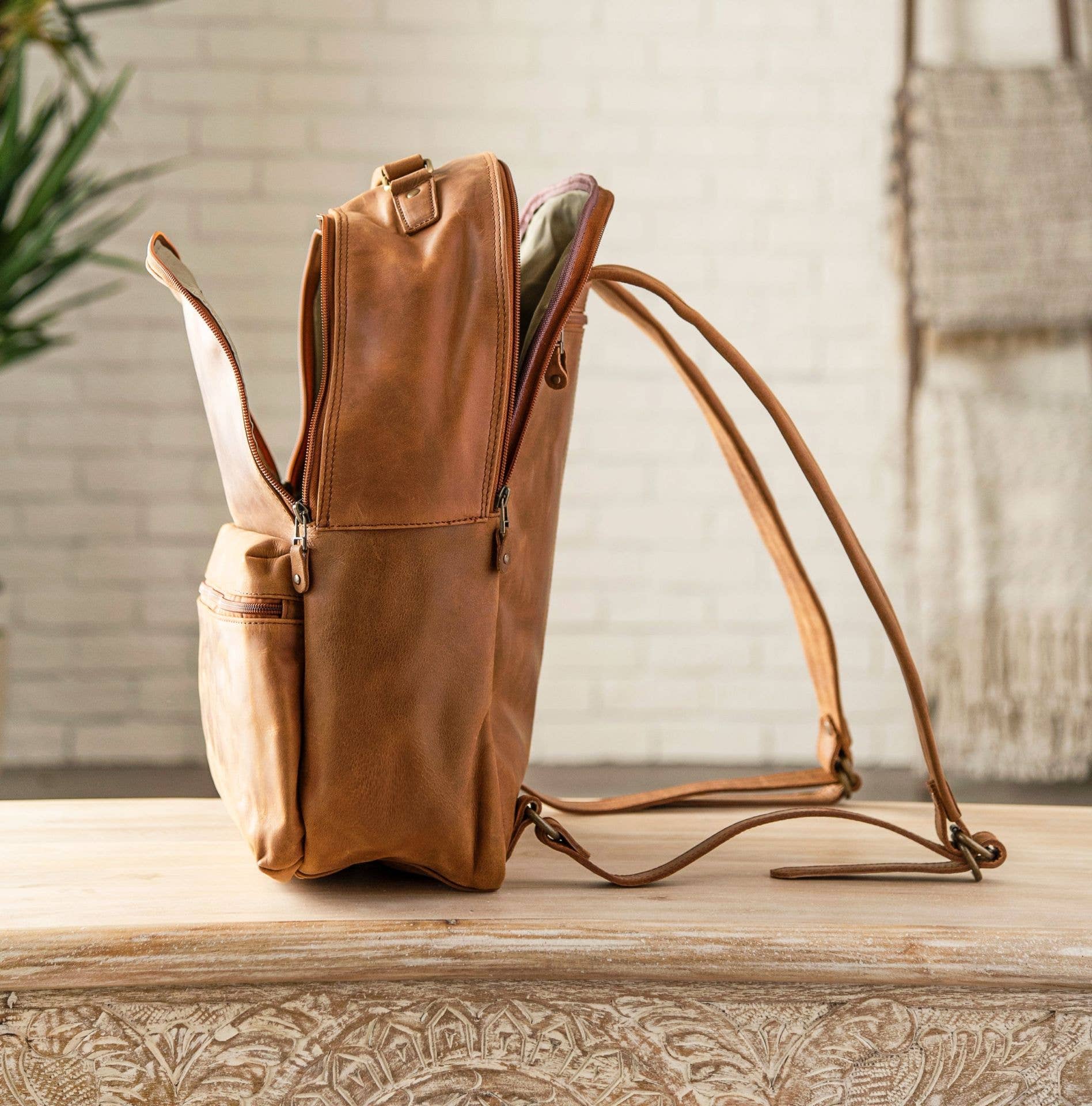 Leather Backpack Rucksack