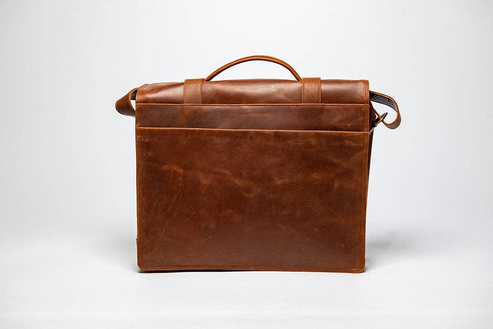 Coarse Leather Messenger Bag 3.0: Antique Brown