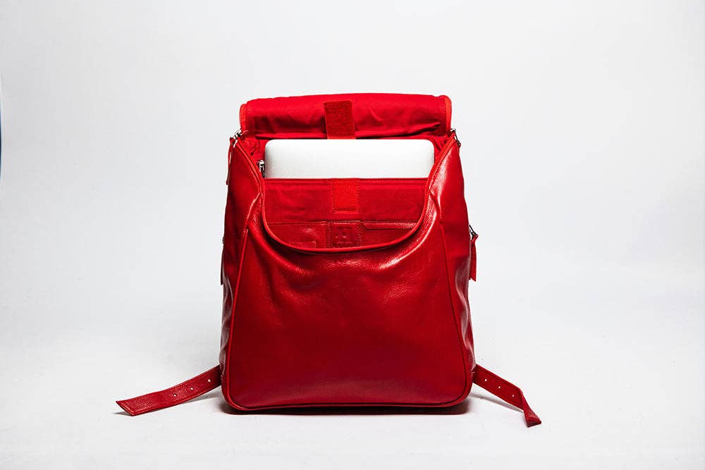 Student Leather Backpack: Black