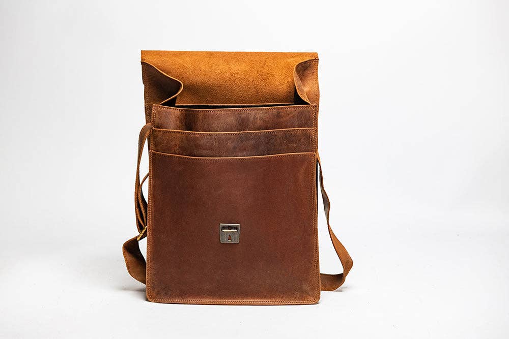 Montreal Leather Satchel - Saddle Brown: Small