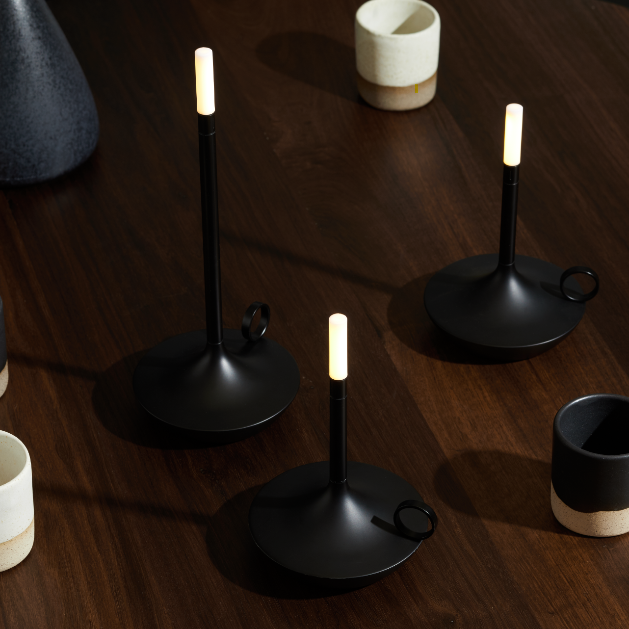 GRAYPANTS Wick S Portable Recharge Candle Lamp w/ Gift Pack: Black