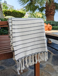 Soft Bliss Turkish Towel & Towel Set: Grey Stripes / Bath Towel