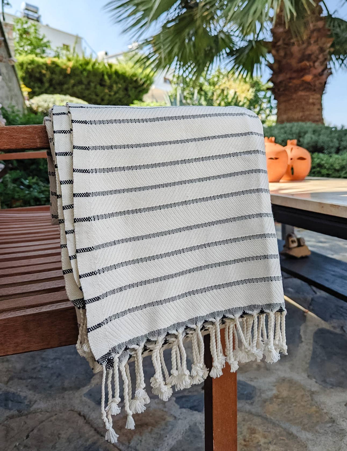 Soft Bliss Turkish Towel & Towel Set: Grey Stripes / Bath Towel