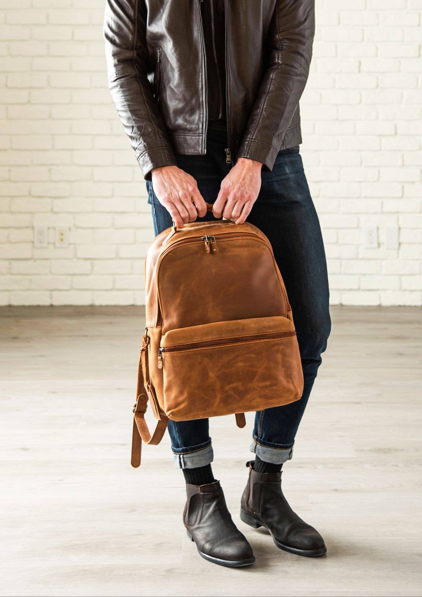Leather Backpack Rucksack