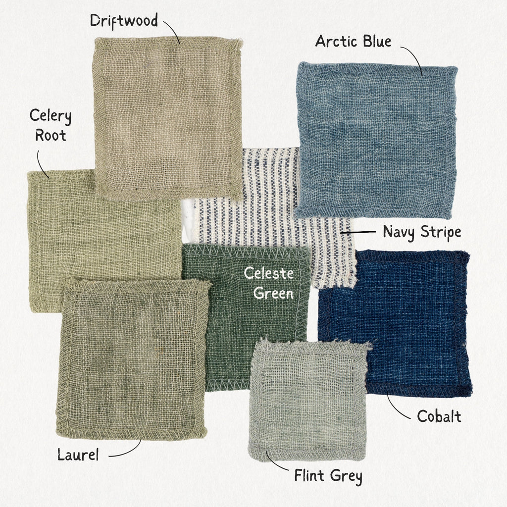 24x24 Lina Linen Pillow Arctic Blue