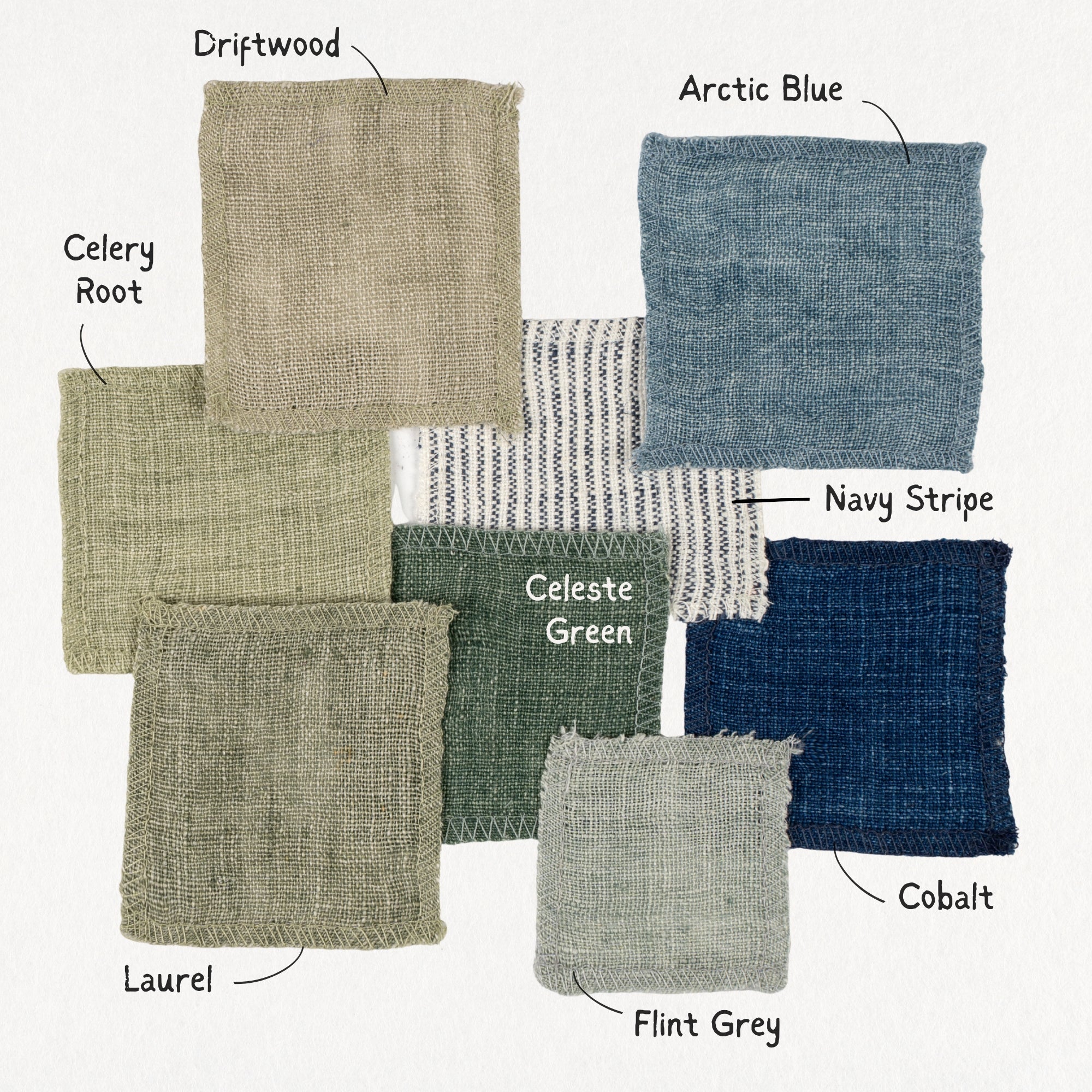 24x24 Lina Linen Pillow Arctic Blue