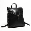 Student Leather Backpack: Black