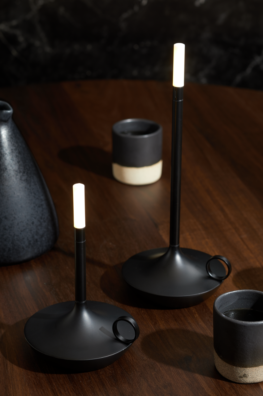GRAYPANTS Wick S Portable Recharge Candle Lamp w/ Gift Pack: Black