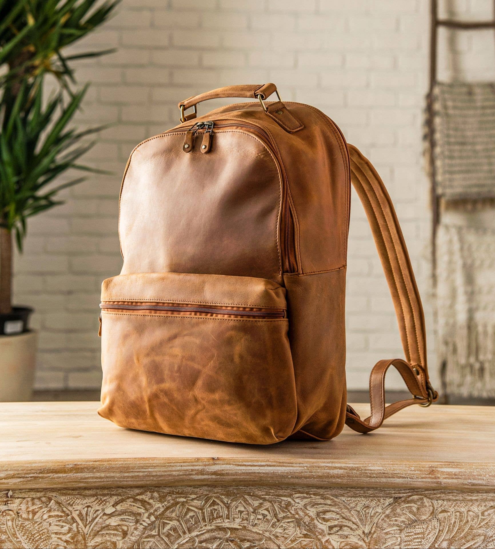 Leather Backpack Rucksack