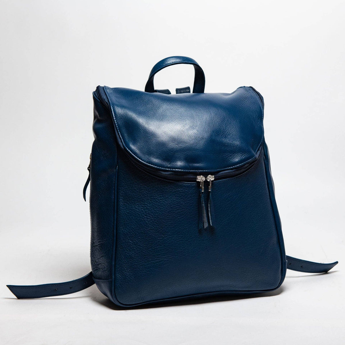 Student Leather Backpack: Black