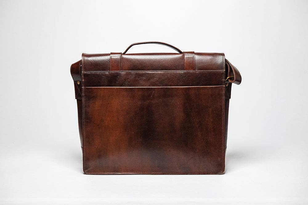 Coarse Leather Messenger Bag 3.0: Antique Brown