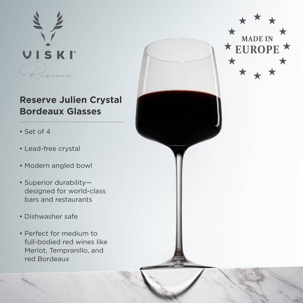 Reserve Julien Crystal Bordeaux Glasses - Set of 4