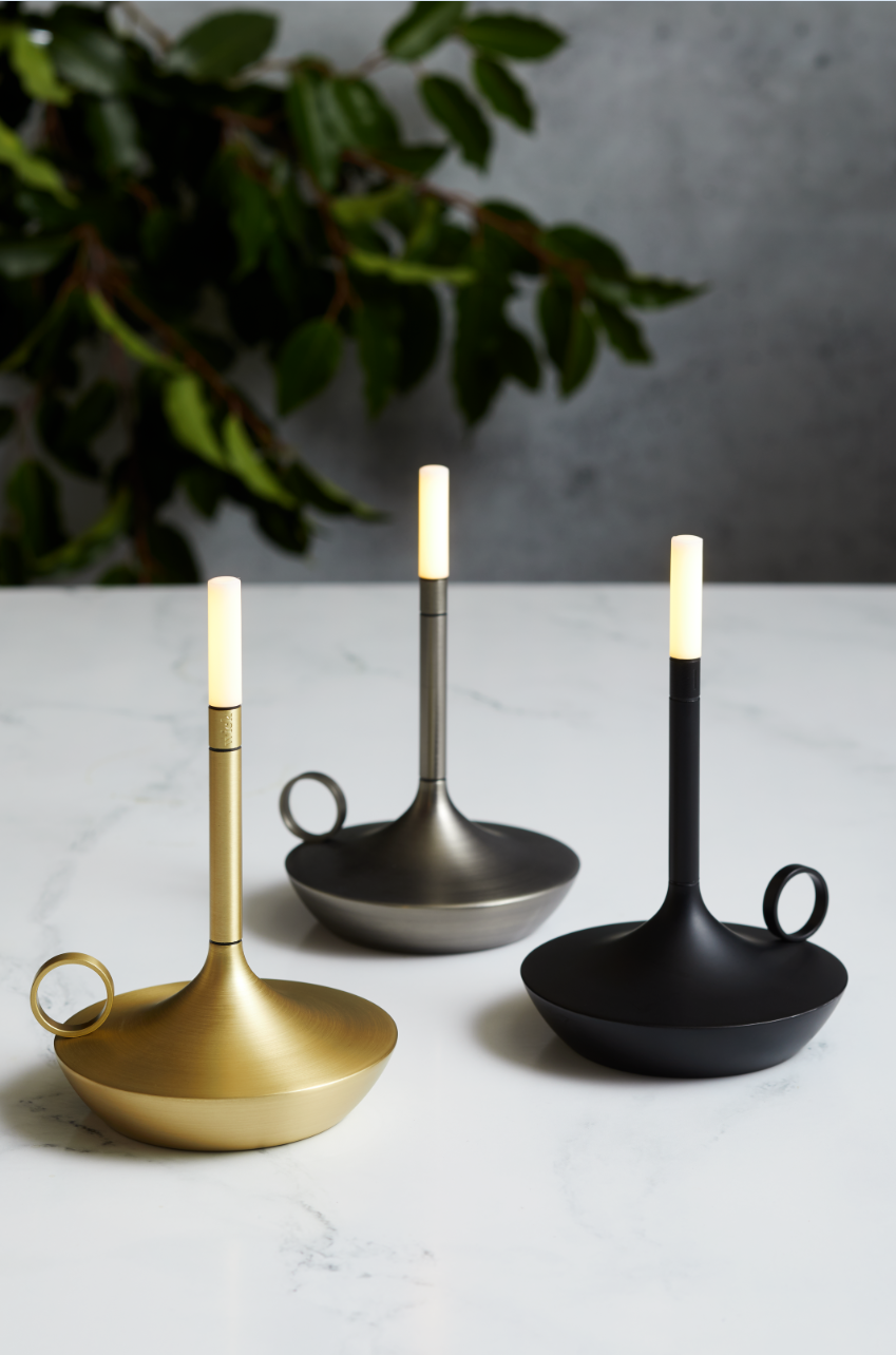 GRAYPANTS Wick S Portable Recharge Candle Lamp w/ Gift Pack: Black