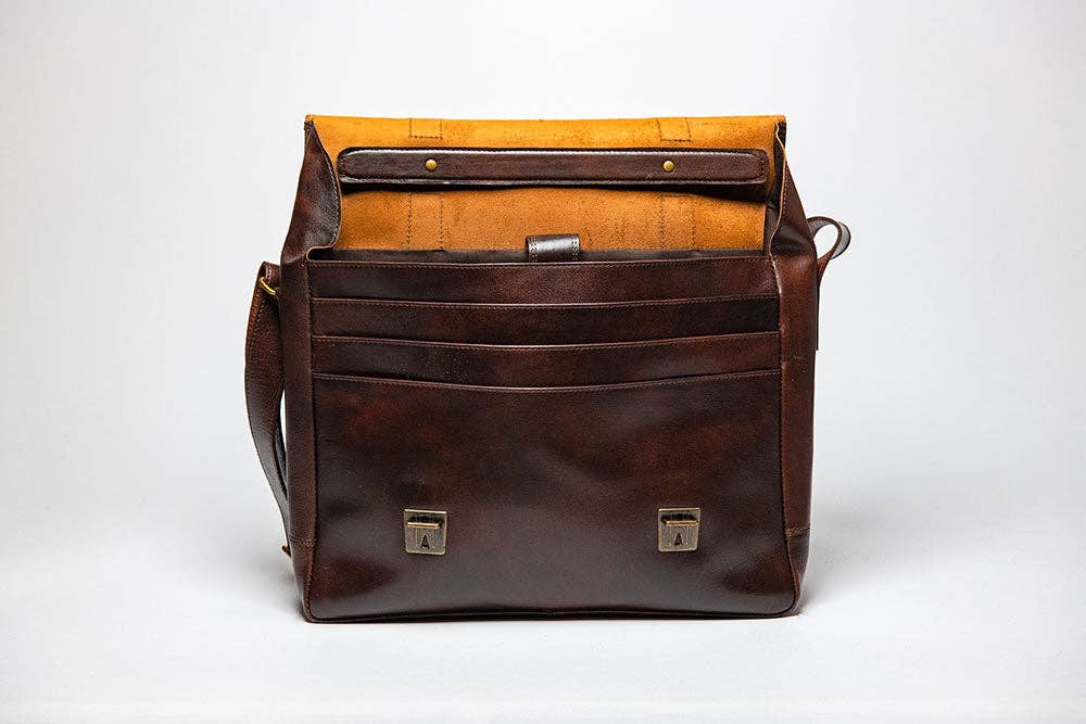Coarse Leather Messenger Bag 3.0: Antique Brown