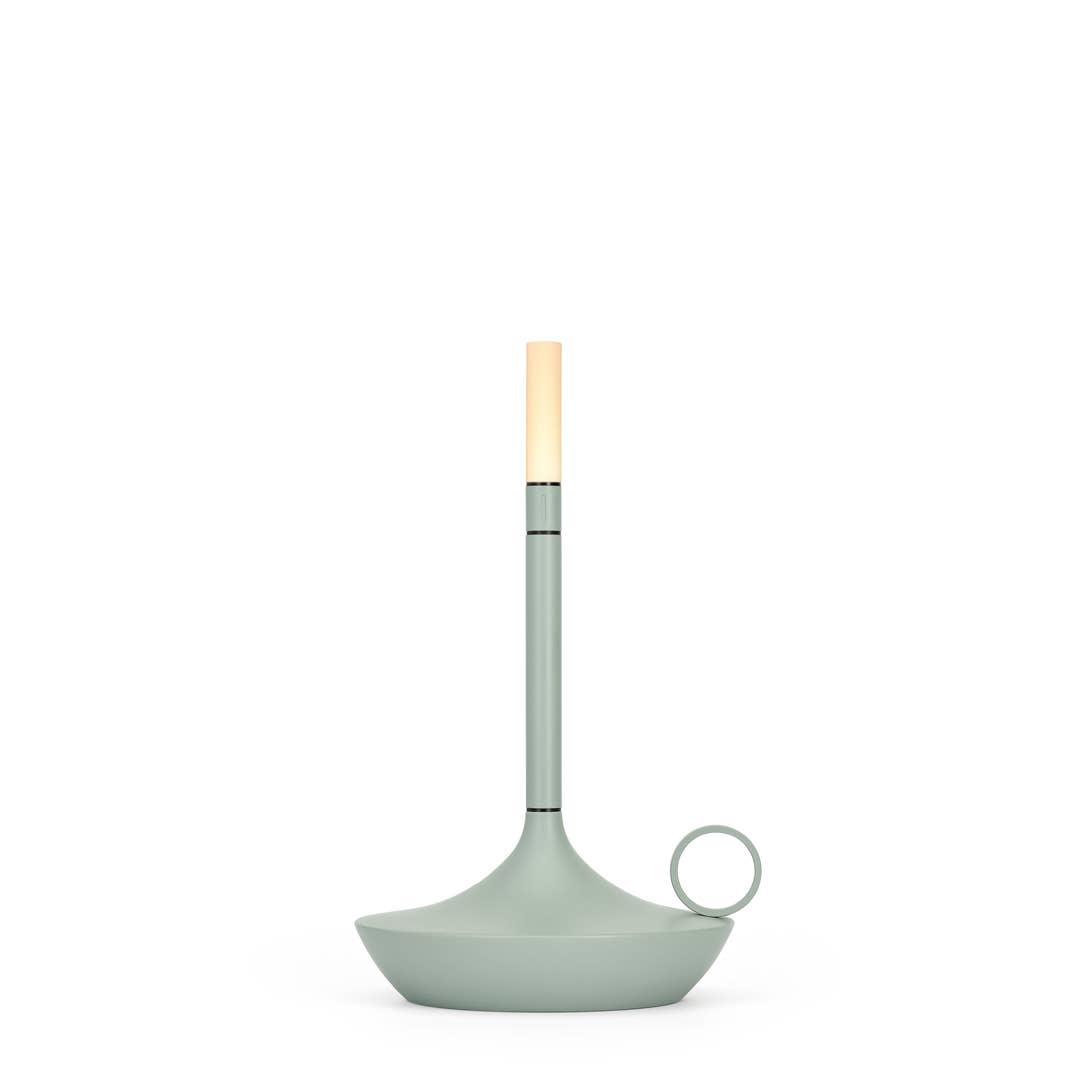 GRAYPANTS Wick Portable Rechargeable Candle Lamp w/Gift Pack: Sage Green / Short