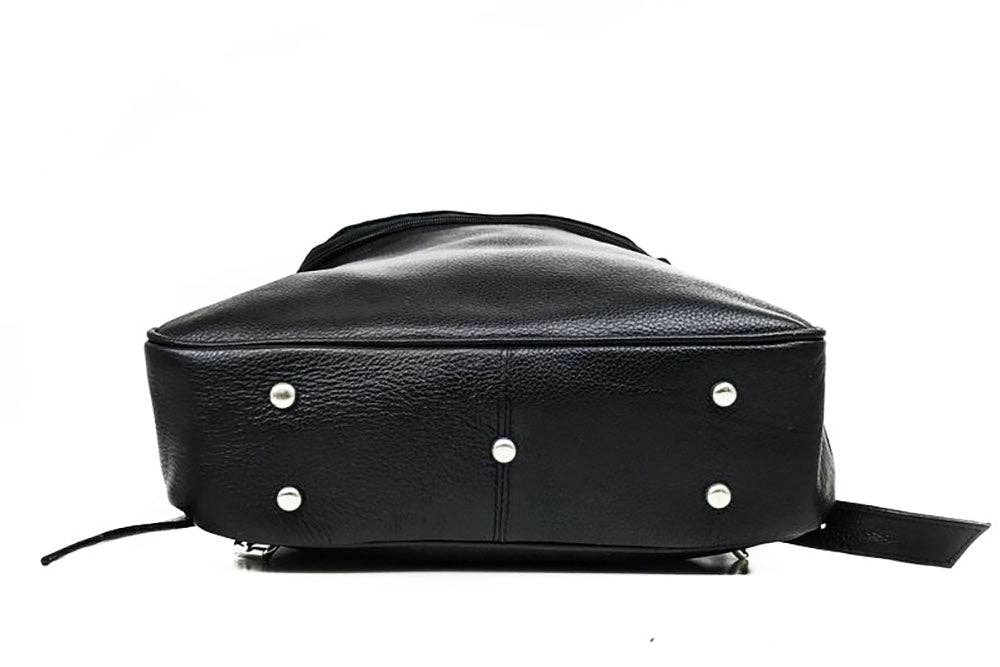 Student Leather Backpack: Black